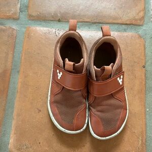 Vivo Barefoot Kids Rust/Tan Slip-On Sneakers with Velcro